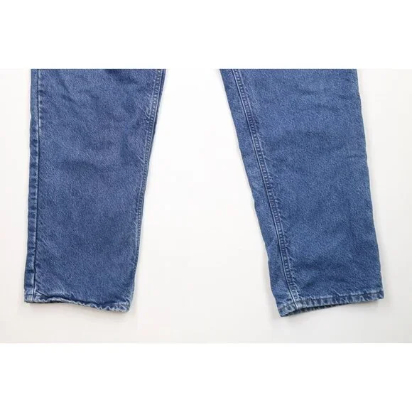Vintage Y2K 2004 Carhartt Mens 38x34 Faded Spell Out Flannel Lined Denim Jeans